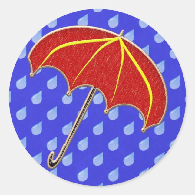 Sticker Rond Baby shower - Parapluie : Enveloppe d'invitation (Devant)