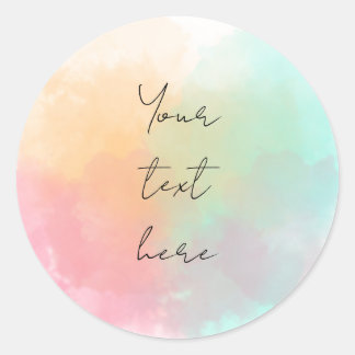 Sticker Rond Baby Shower Pastel Aquarelle, Anniversaire
