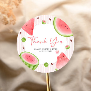Sticker Rond Baby Shower Pastèque