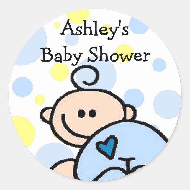 Sticker Rond Baby shower personnalisé vous êtes invité (Devant)