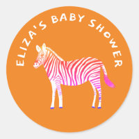 Baby shower personnalisé Zèbres colorés mignons