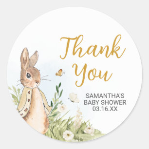 Sticker Rond Baby shower Peter Rabbit