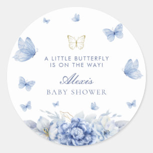Sticker Rond Baby shower petit papillon