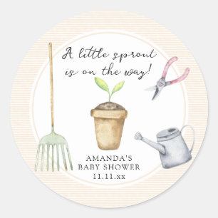 Sticker Rond Baby shower petite pousse