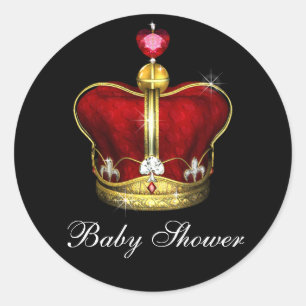 Sticker Rond Baby-Shower pour Prince Royal