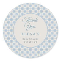 Baby-Shower Prépayé à carreaux bleus