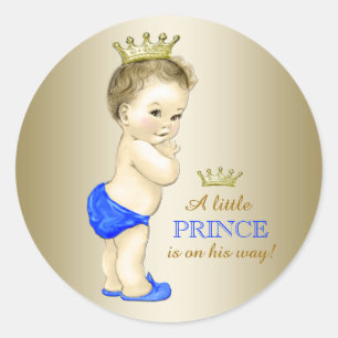 Sticker Rond Baby-Shower Prince