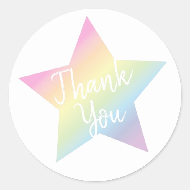 Sticker Rond Baby shower Rainbow Star (Devant)