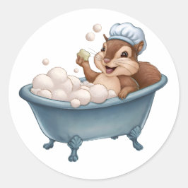 Sticker Rond Baby shower Rétro Squirrel