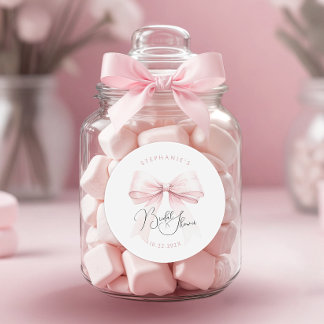 Sticker Rond Baby Shower Rose