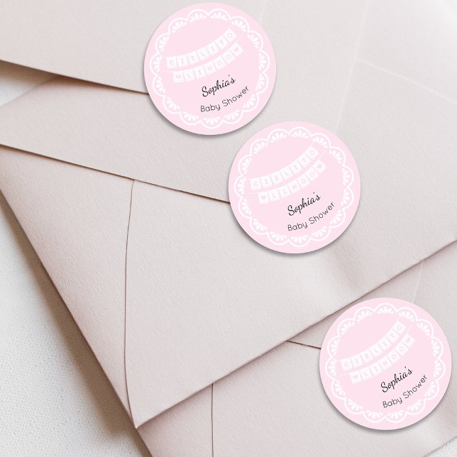 Sticker Rond Baby shower rose Cielito Lindo (Créateur téléchargé)