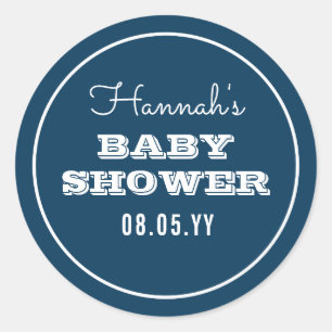 Sticker Rond Baby shower rustique de marine
