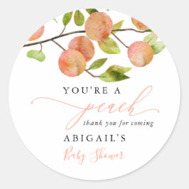 Sticker Rond Baby shower Rustique de Pêche Douce Favoriser Clas