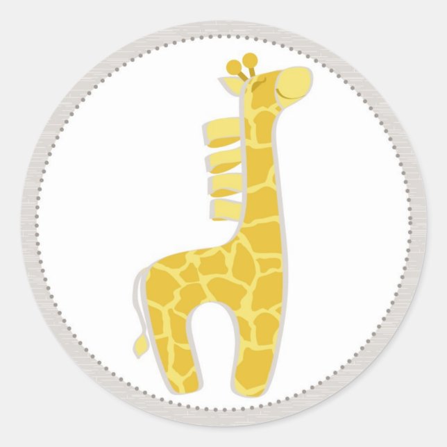 Sticker Rond Baby shower Safari Giraffe (Devant)
