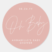 Baby shower script moderne girly rose rose élégant