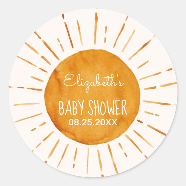 Sticker Rond Baby shower solaire (Devant)