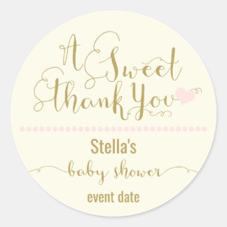 Sticker Rond BABY SHOWER STICKER| doux merci