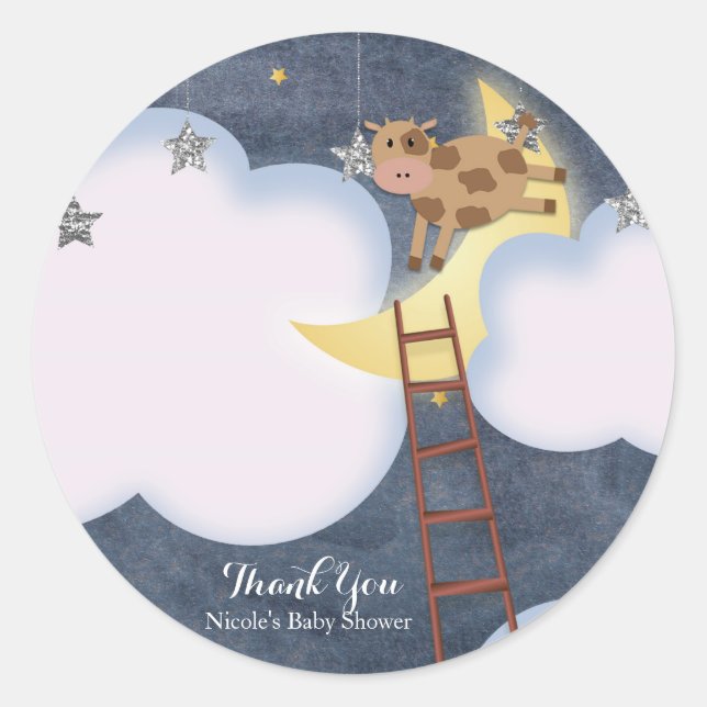 Sticker Rond Baby shower Storybook Nursery Rhyme Custom Faveur (Devant)