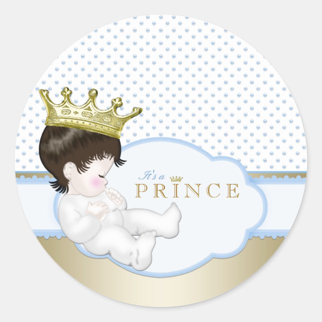 Sticker Rond Baby shower Sweet Little Prince (Devant)