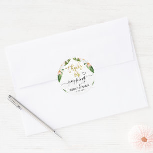 Sticker Rond Baby shower tropical d'Aloha