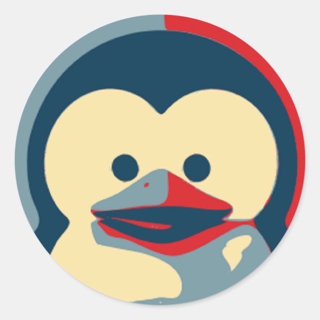 Sticker Rond Baby Tux Linux (Devant)