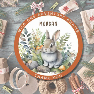 Sticker Rond Baby Woodland Animals Favoriser Merci Décor Cadeau