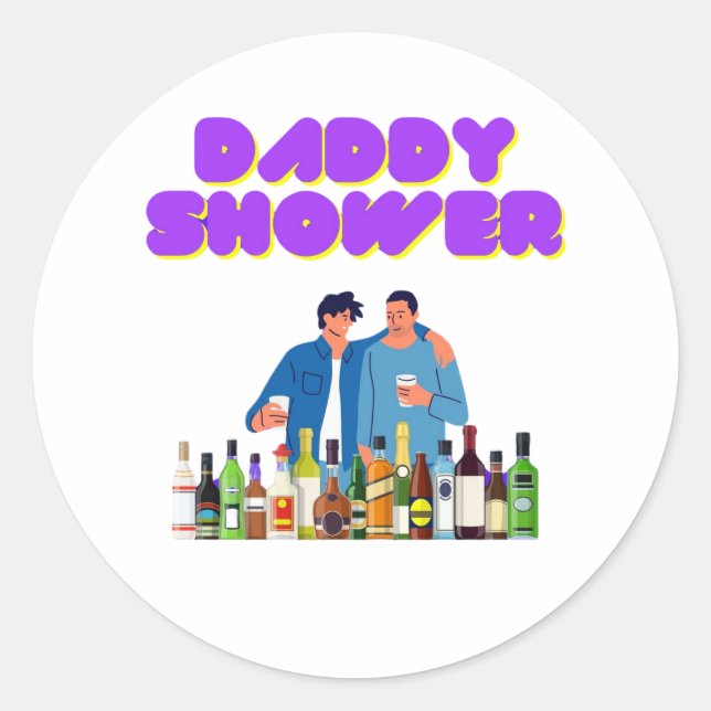 Sticker Rond Babyshower Gifts for him Baby Announcement Gift (Devant)