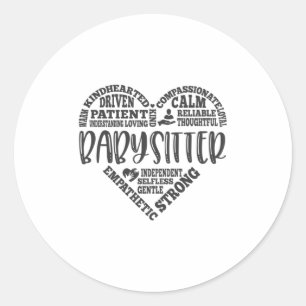 Sticker Rond Babysitter, baby sitter, nounou, au pair