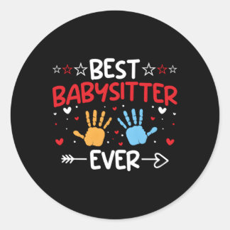Sticker Rond Babysitter Nanny Garde d'enfants Garde d'enfants