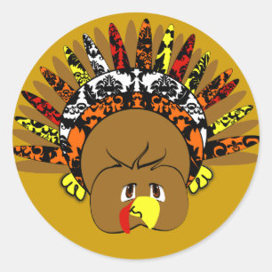 Sticker Rond babyturkeycolorsdamaskcercles