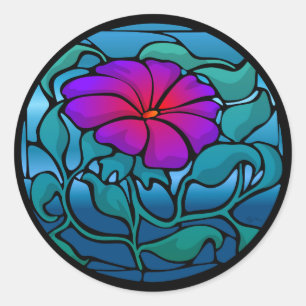 Sticker Rond Bac à fleurs en verre tendu