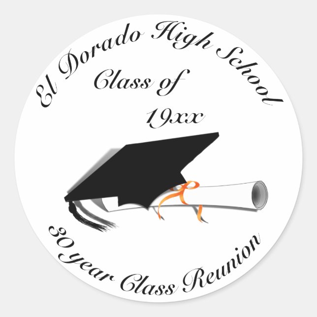 Sticker Rond Bac d'obtention du diplôme - Réunion du lycée (Devant)