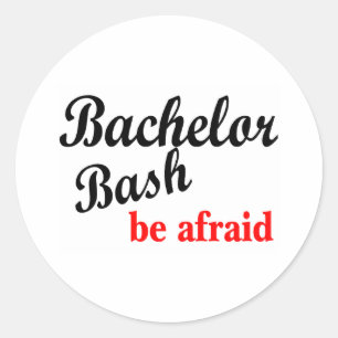 Sticker Rond Bachelor Party, ayez peur