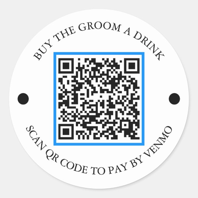 Sticker Rond Bachelor party Code QR Acheter The Groom A Drink (Devant)