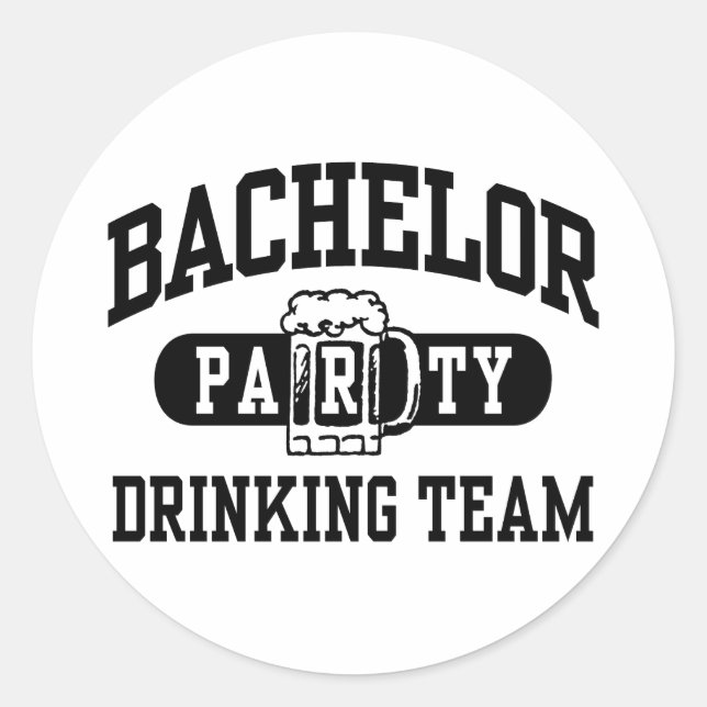 Sticker Rond Bachelor Party Drick Team (Devant)