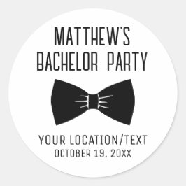 Sticker Rond Bachelor Party Tuxedo Bow Cravate Mariage moderne