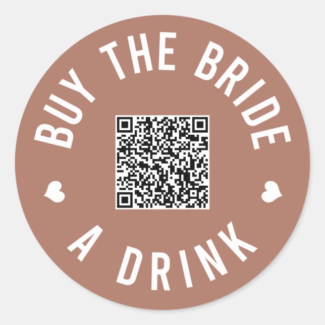 Sticker Rond Bachelorette Acheter L'Épouse Un Verre Venmo QR Co (Devant)