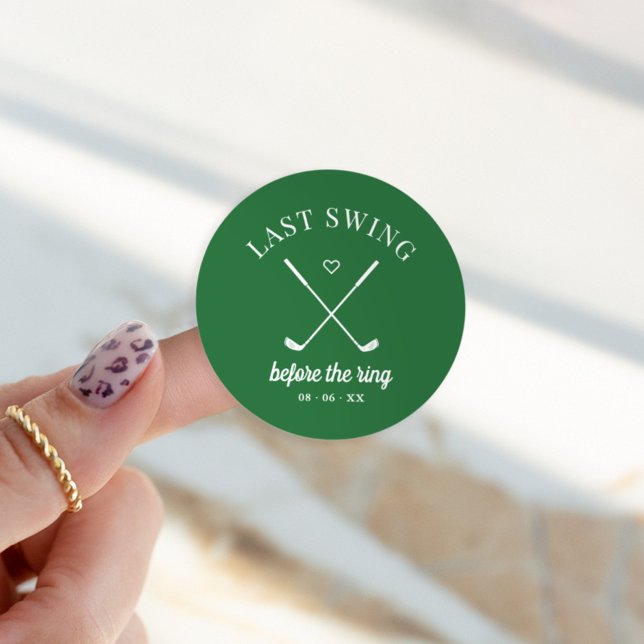 Sticker Rond Bachelorette de golf dernier Swing (Créateur téléchargé)