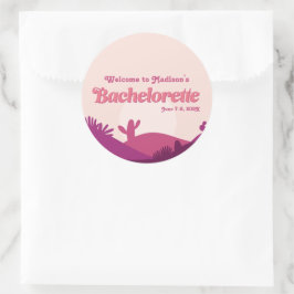Sticker Rond Bachelorette du coucher de soleil du désert