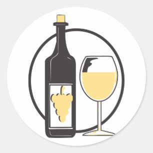 Sticker Rond Bachelorette Fête/Vin blanc