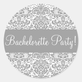 Sticker Rond Bachelorette Party Damask Enveloppe Sceau