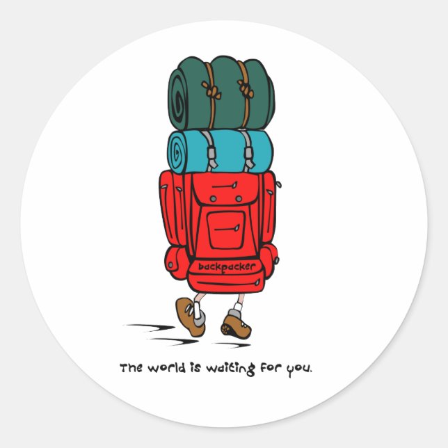 Sticker Rond Backpacker (Devant)