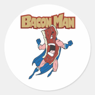 Sticker Rond Bacon Man