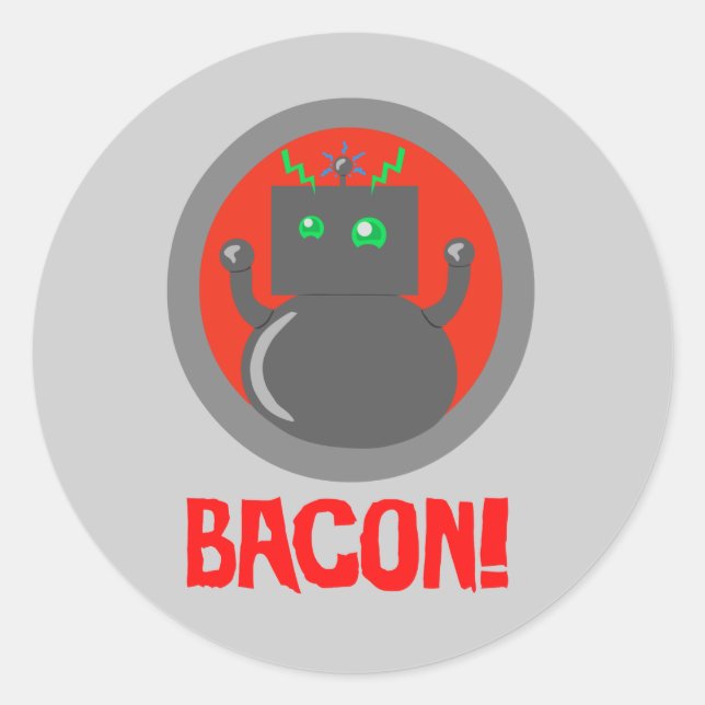 Sticker Rond Bacon Robot (Devant)