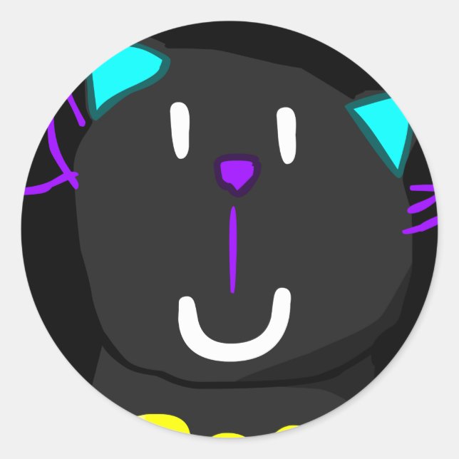 Sticker Rond Bad Dream Cat (Devant)