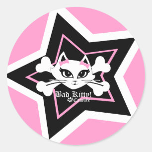 Sticker Rond Bad Kitty Little Rose Stickerz