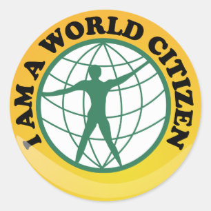Sticker Rond Badge citoyen mondial par l'Autorité mondiale des