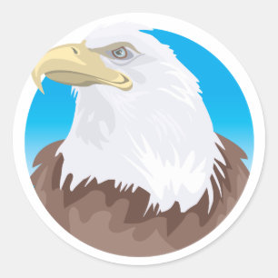 Sticker Rond Badge d'aigle à tête blanche