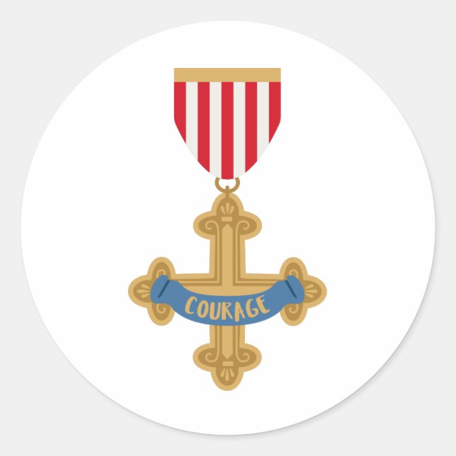Sticker Rond Badge de courage (Devant)