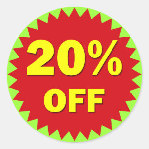 STICKER ROND BADGE DE DÉTAIL - 20 % DE BONNE
